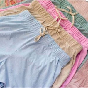 Waffle Oatmeal PJ high-waisted short